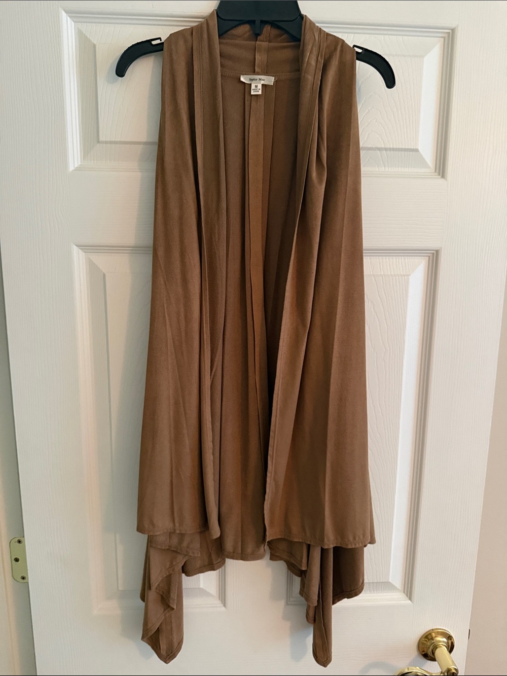 Sophie Max Brown Draped Open-Front Vest